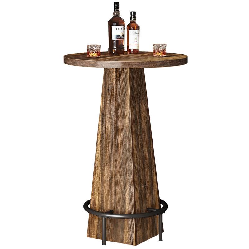 37.4" Bar Table, Industrial Round Pub Table Home Bar Unit for Small Bars, Dining Room, Kitchen