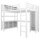 preview thumbnail 20 of 26, Metal Loft Bed with Wardrobe And L-shaped Desk, Full Size