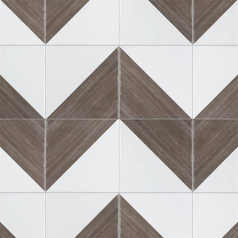 Merola Tile Triangle Rustique Glossy Brown 6" x 6" Ceramic Wall Tile