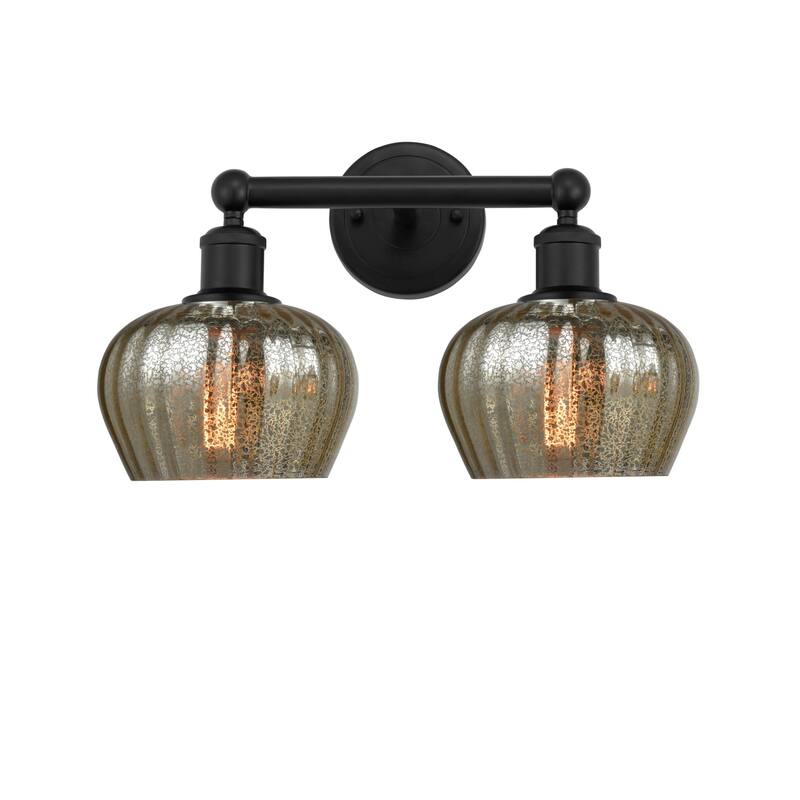 Innovations Lighting 616-2W-10-16 Fenton Vanity Fenton 2 Light 16" - Matte Black / Mercury