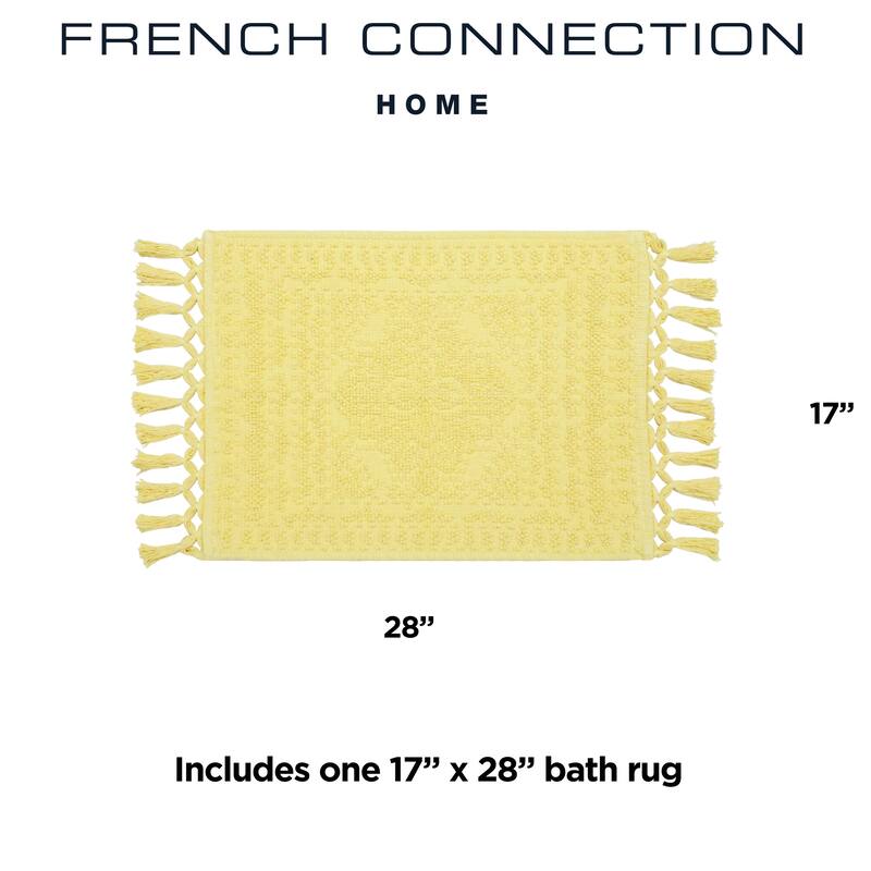 French Connection Nellore Fringe Cotton Bath Rug