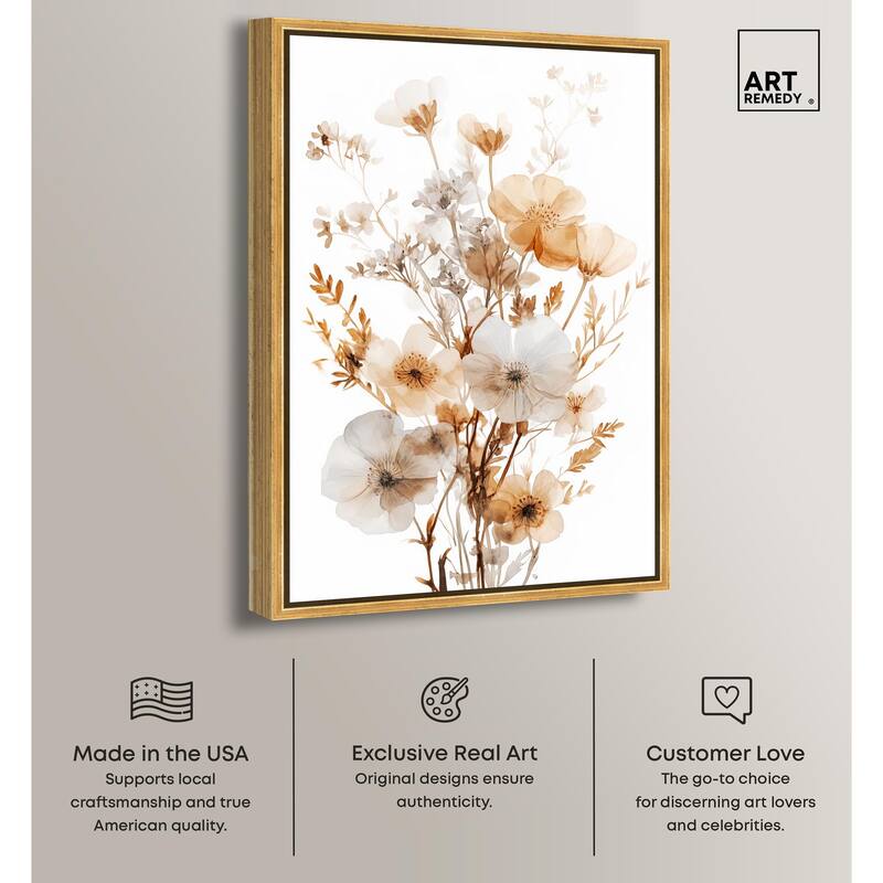 Parchment Petals Canvas by Art Remedy
