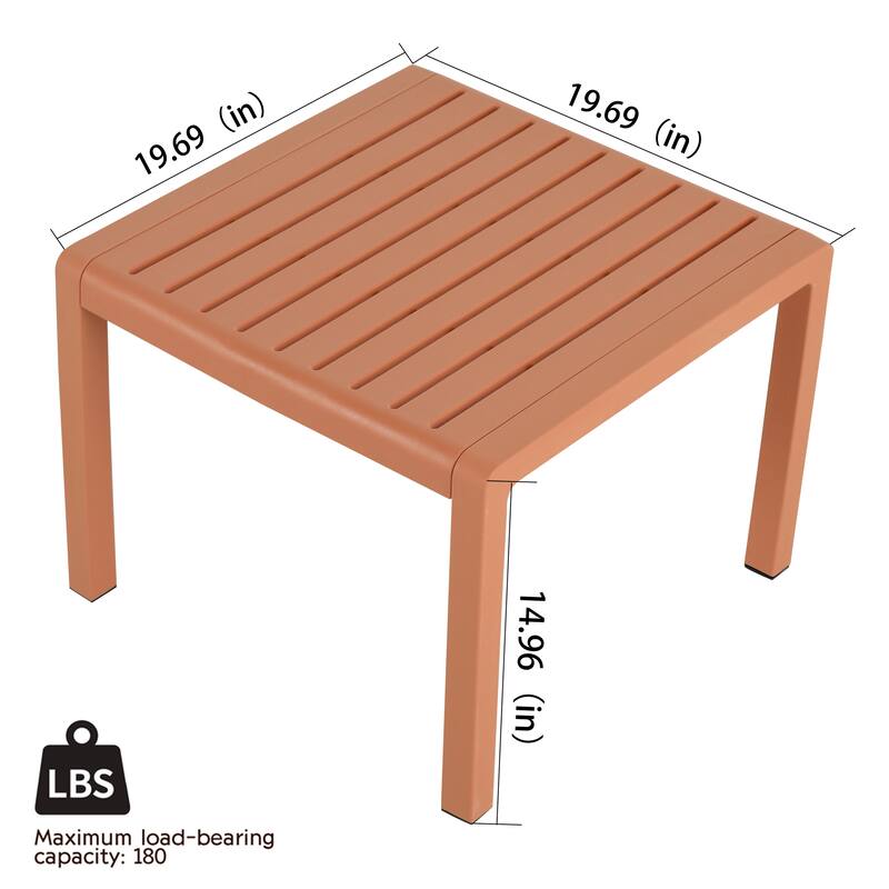 Patio Bistro Set with 1 Chair & 1 Coffee Table, Easy Assembly, 2 pcs