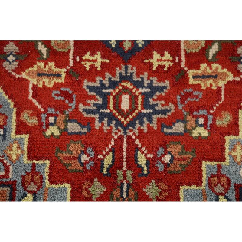 Geometric Heriz Serapi Indian Rug Hand-Knotted Wool Carpet - 2'10"x 5'1"