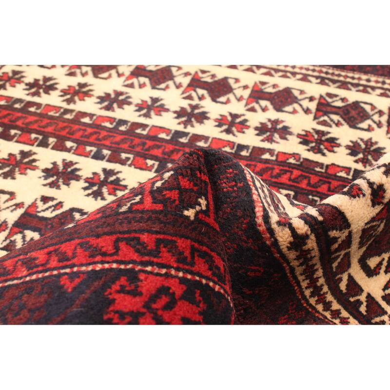 ECARPETGALLERY Hand-knotted Teimani Cream Wool Rug - 3'2 x 4'9