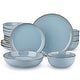 preview thumbnail 1 of 23, vancasso Exquisite Modern Design Stoneware Dinnerware Set Light Blue - 16-Piece