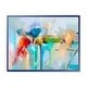 preview thumbnail 12 of 10, Designart 'Abstract Red Blue And Pink Flowers' Farmhouse Framed Canvas Wall Art Print