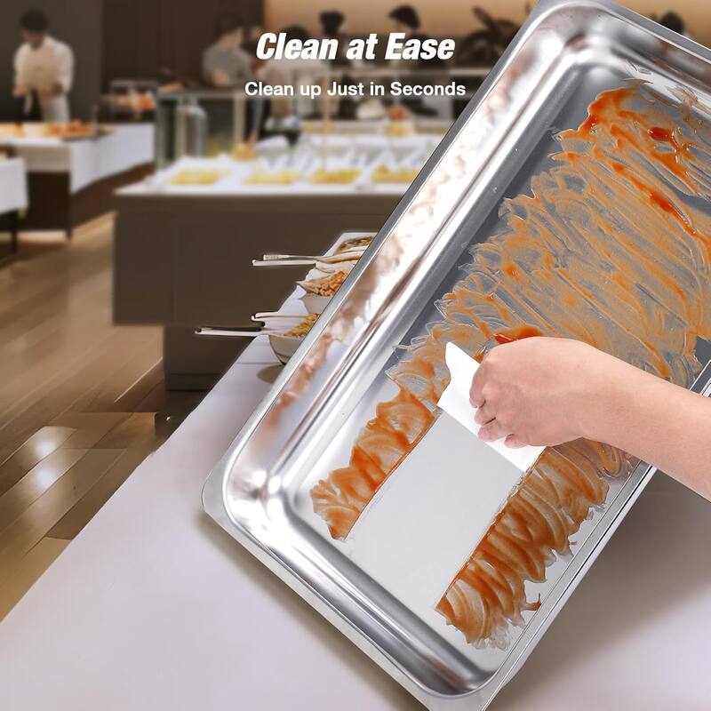 4 Pack Chafing Dish Buffet Set, 8QT Stainless Steel 1/2 Size Pan Chafing Dish, Chafers and Buffet Warmer Sets for Wedding