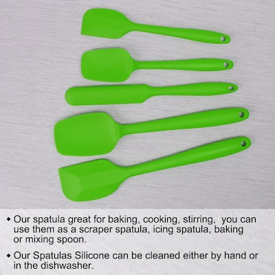 5pcs Silicone Spatula Set Heat Resistant Non Stick Spatulas for Kitchen Green