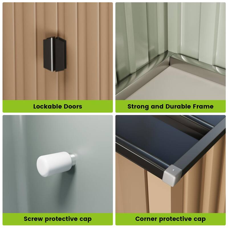 Outdoor Storage Shed,Lockable Metal Storage Shed for Garden,Patio,Backyard