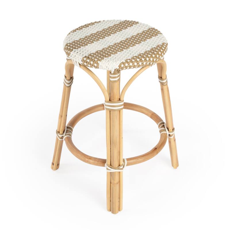 Tobias 24" Rattan Round Counter Stool