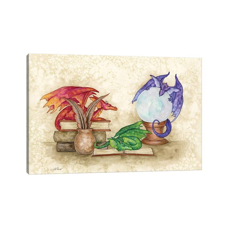 iCanvas "Dragons In The Library" by Amy Brown Canvas Print