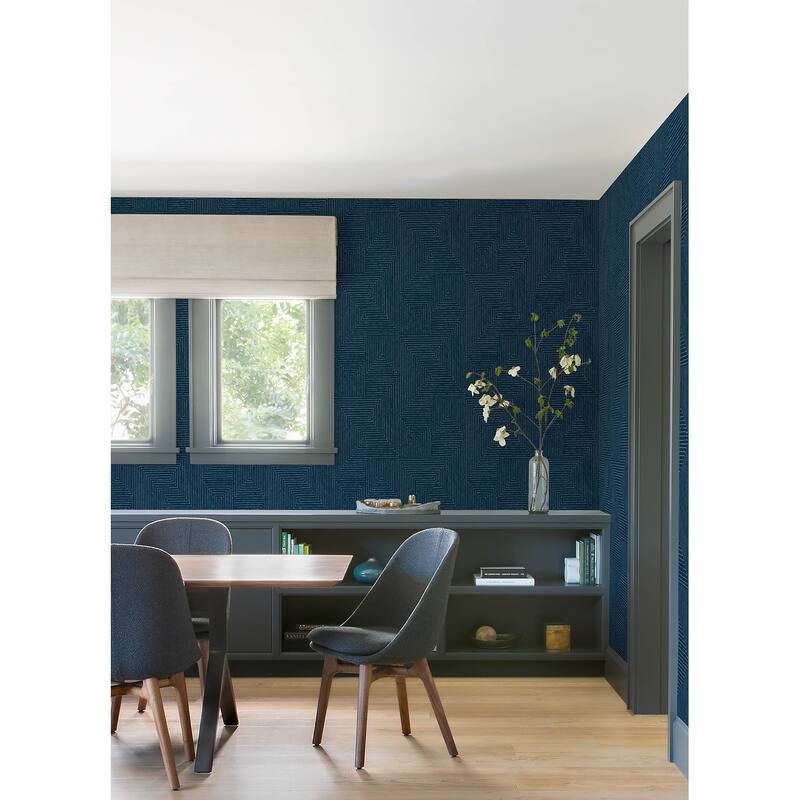 Scott Living Mortenson Navy Geometric Wallpaper