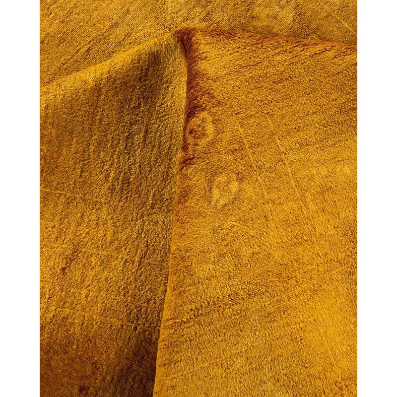 Overton Hand Knotted Wool Vintage Inspired Modern Contemporary Overdyed Gold Area Rug - 8' 1" x 10' 6"