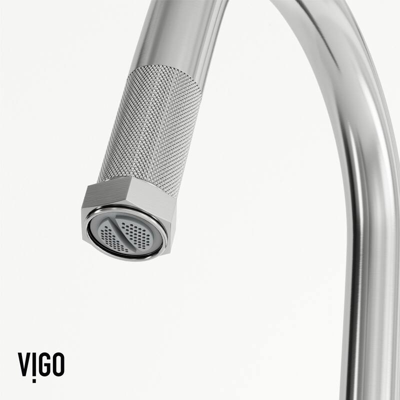 VIGO Hart Arched 18" H Single Handle Pull-Down Kitchen Faucet