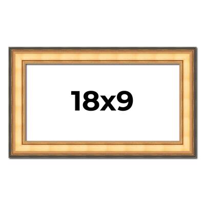 18x9 Frame Gold Plein Aire Solid Wood Picture Frame Width 2 Inches |