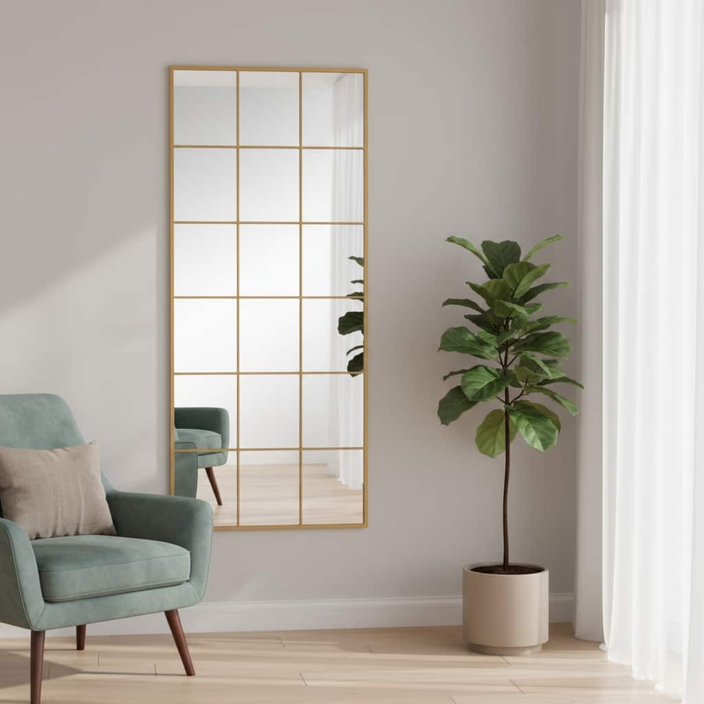 HomeRoots 69" Gold Metal Framed Full Length Mirror - 29.87 in. x 69.17 in. x 1.06 in.