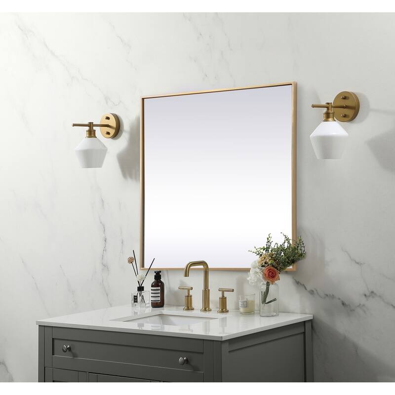 Indigo Home Metal Frame Square Mirror 30 inch