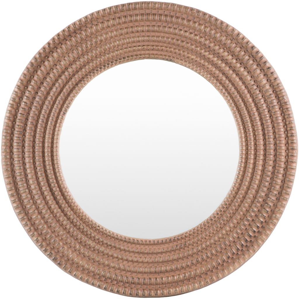 Jolie Distressed Farmhouse Round Mirror - 28"H x 28"W