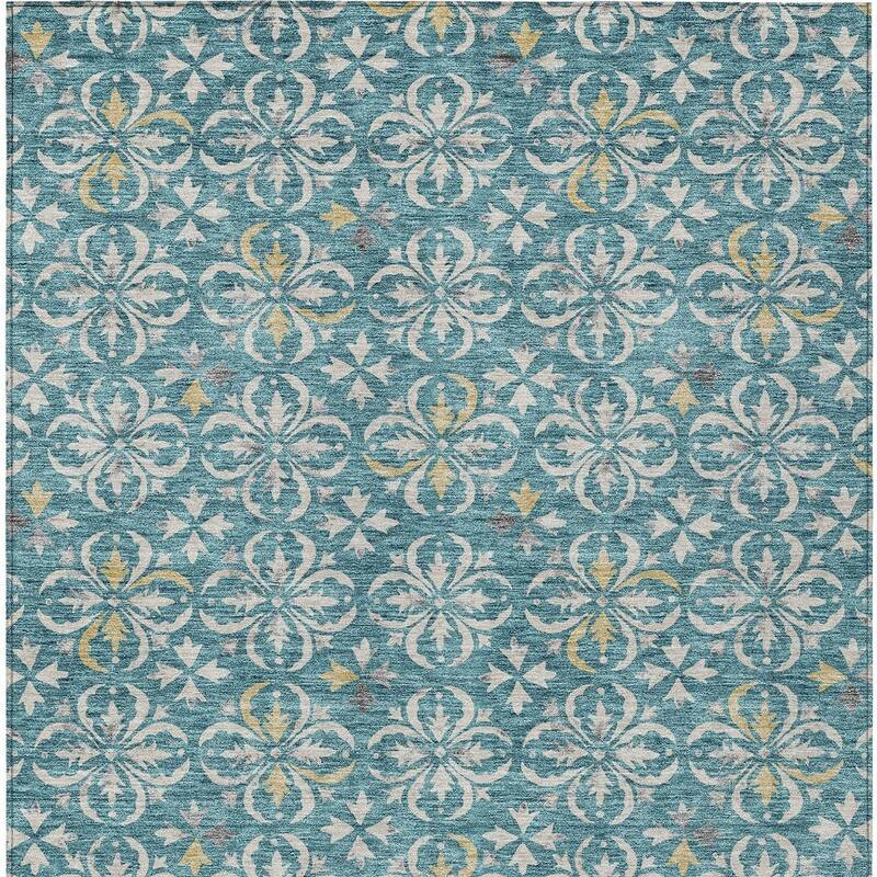 HomeRoots Floral Transitional Rectangle Outdoor Rug