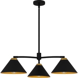 Alscott 3-Light Matte Black Chandelier