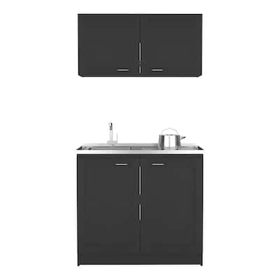 Cabinet Set, Garage, Black,30,8" H X 39,3" W X 20,4"D