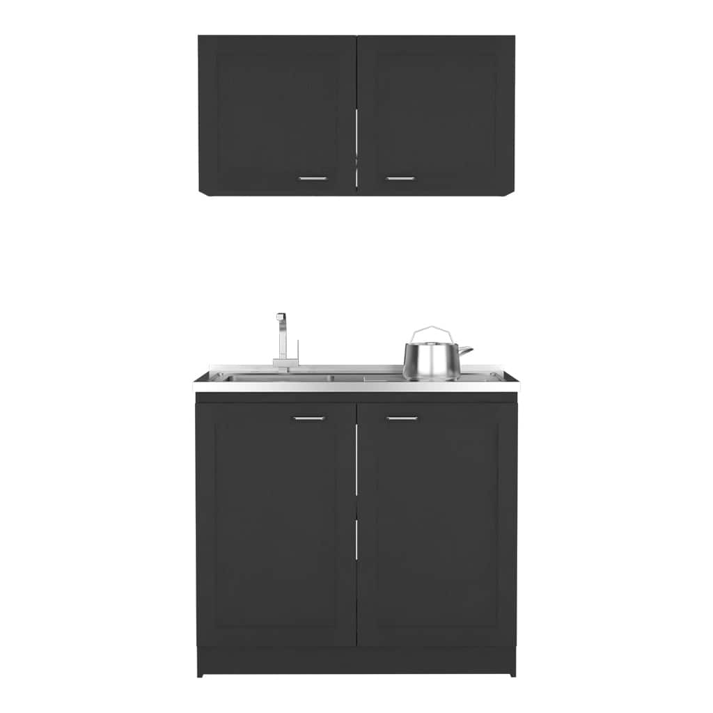 Cabinet Set, Garage, Black,30,8" H X 39,3" W X 20,4"D