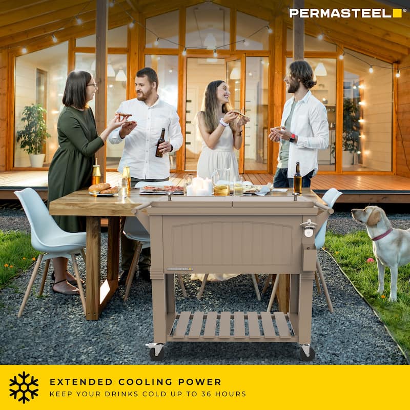 Permasteel 80-Qt Antique Furniture Style Rolling Patio Cooler