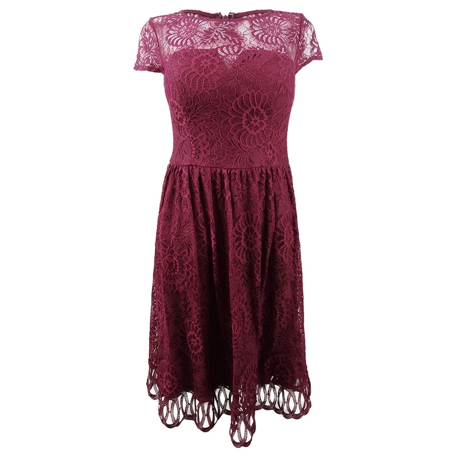 burgundy flare dress