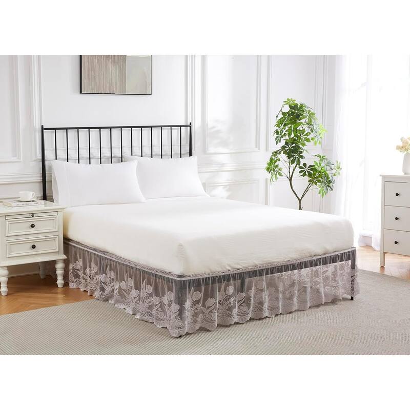 WARM HOME DESIGNS Farmhouse Bed Skirt for Bed.