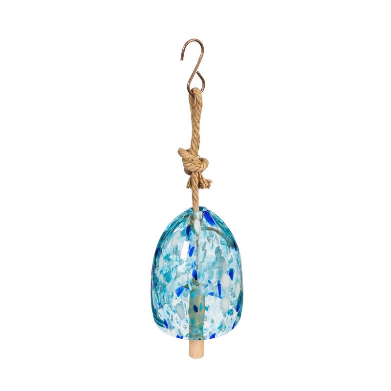 Art Glass Speckle Light Blue Bell Chime