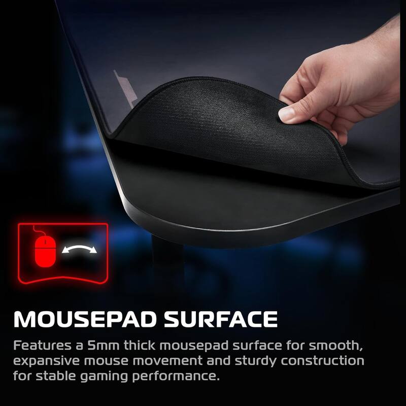 RESPAWN Gaming Desk - Computer Desk with Mouse Pad, PC Workstation Home Office Gaming Table