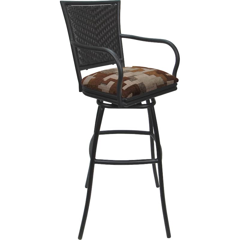 Outdoor Indoor Bar Stool Counter, Extra Tall - Erin with Arms - Craftsman Terracotta - Gray - Counter Height