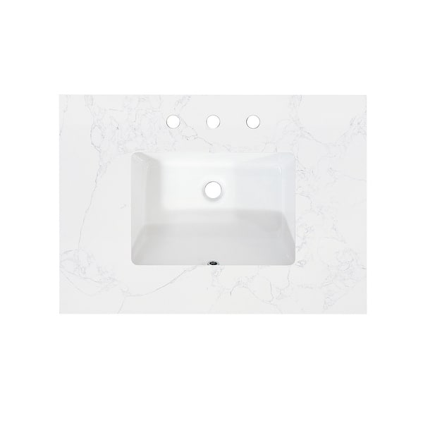 Altair Ceres Engineered Stone Vanity Top in Grain White Without Cabinet ...