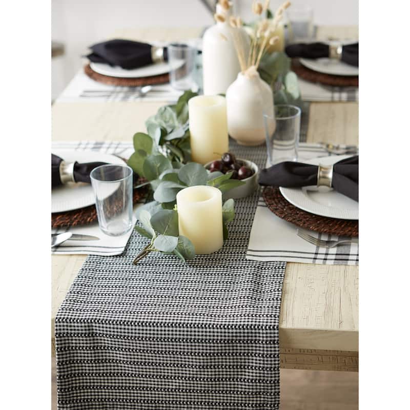 DII Pumpkin Spice Farmhouse Gingham Table Runner