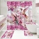 preview thumbnail 8 of 22, 4 Pcs HummingBird Flower Shower Curtain Sets with Rugs for Bathroom Decor, Vintage Floral (Hooks Not Included)