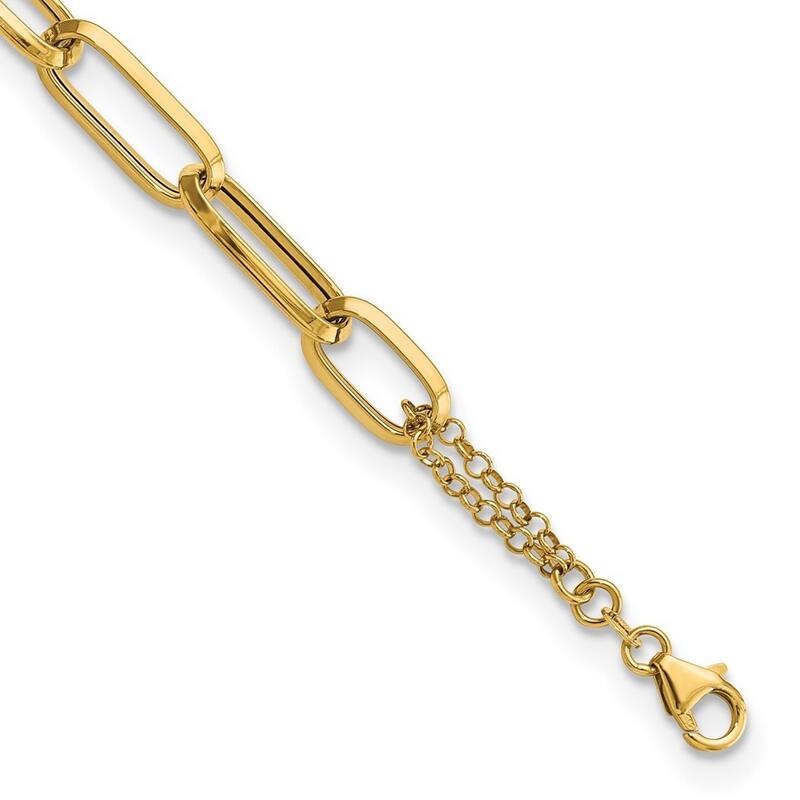 Curata 14k Yellow Gold Polished Multi Link Bracelet 7 Inch