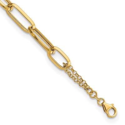 Curata 14k Yellow Gold Polished Multi Link Bracelet 7 Inch