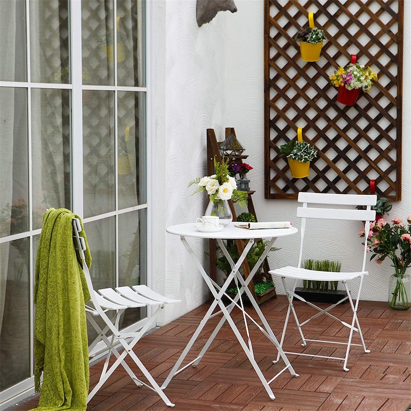 3 Piece Outdoor Premium Steel Patio Bistro Set