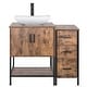 preview thumbnail 48 of 51, 36" Brown Bathroom Vanity Set with Side Cabinet Mid-Century Vanity with Sink & Faucet