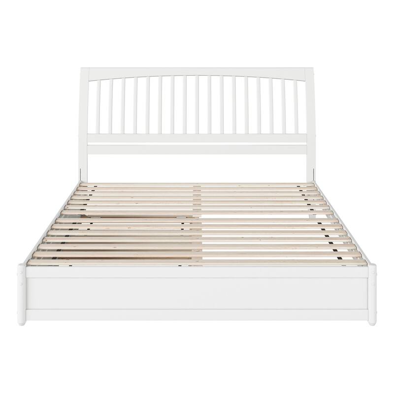 Roslyn Platform Bed with Modern Panel Footboard and Twin XL Trundle