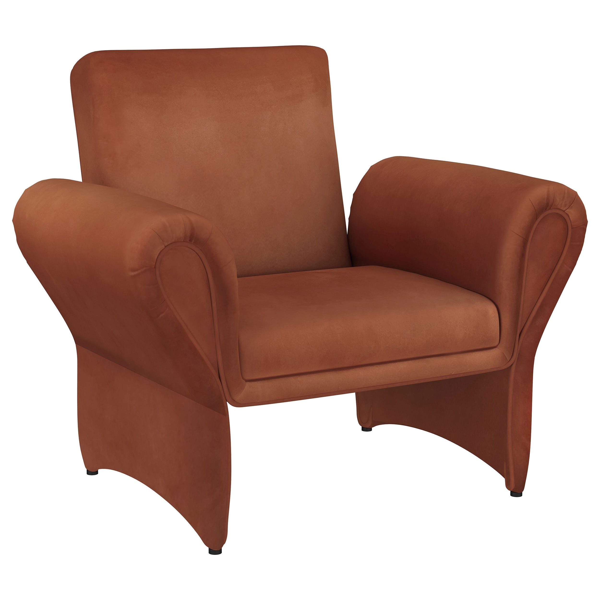 Liana Upholstered Flared Arm Accent Armchair Rust Orange