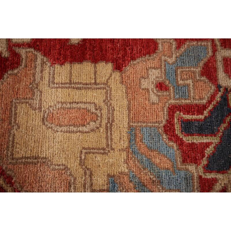Vegetable Dye Red Ziegler Oriental Area Rug Hand-Knotted Wool Carpet - 8'0" x 9'10"