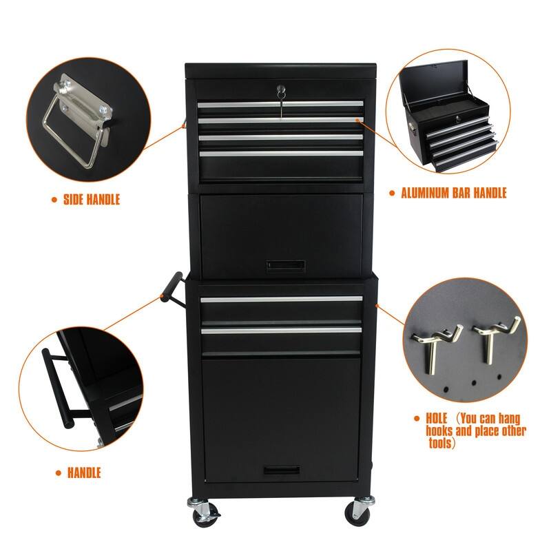 Rolling Tool Chest Storage Cabinet Tool Box with Wheels & 6 Drawers