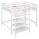 preview thumbnail 27 of 32, Transitional Style Multifunctional Wood Loft Bed Frame with Storage Wardrobe and Staircase,Full