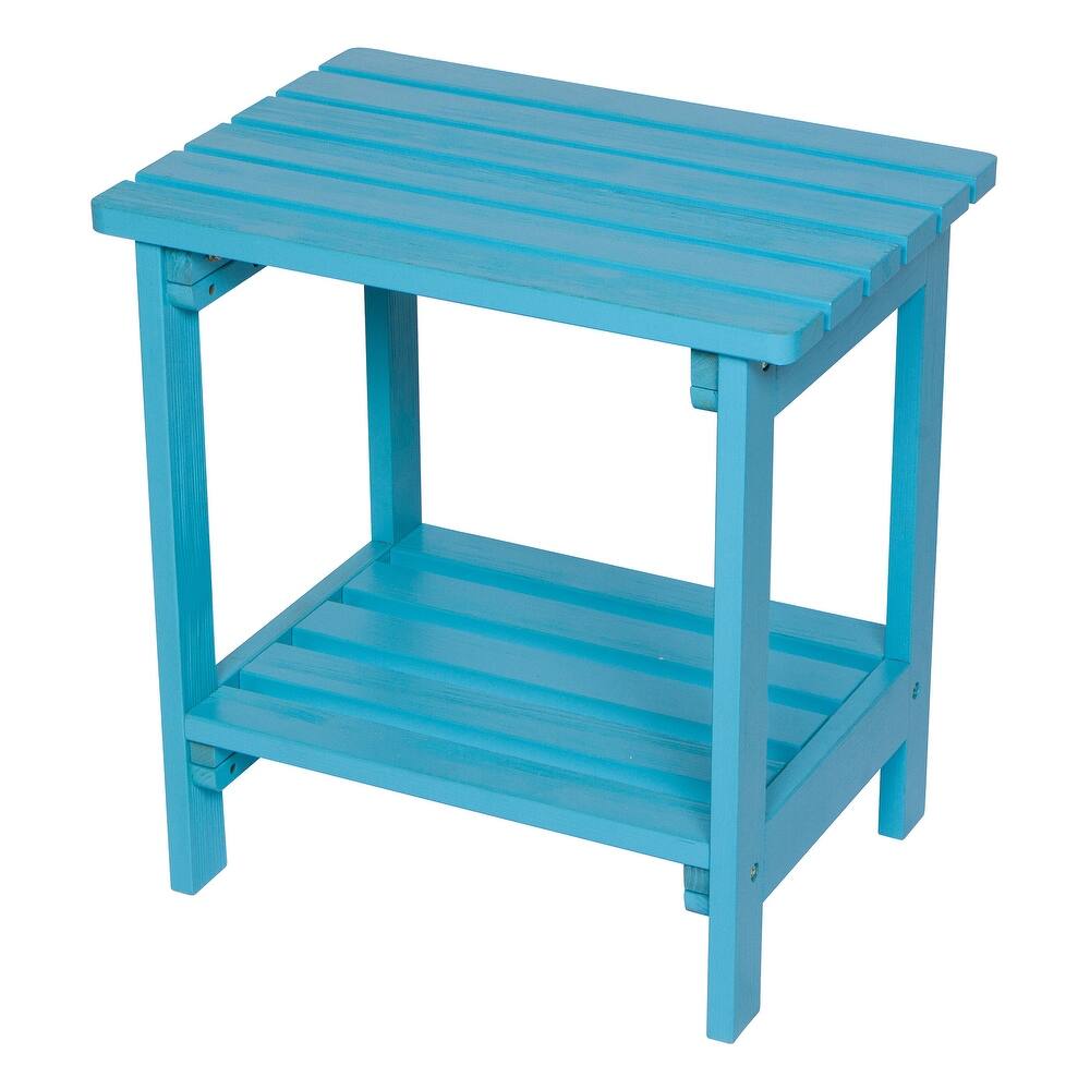 Laguna Adirondack Weather-Resistant 19.75" Wood 2 Tier Side Table by Porch & Den