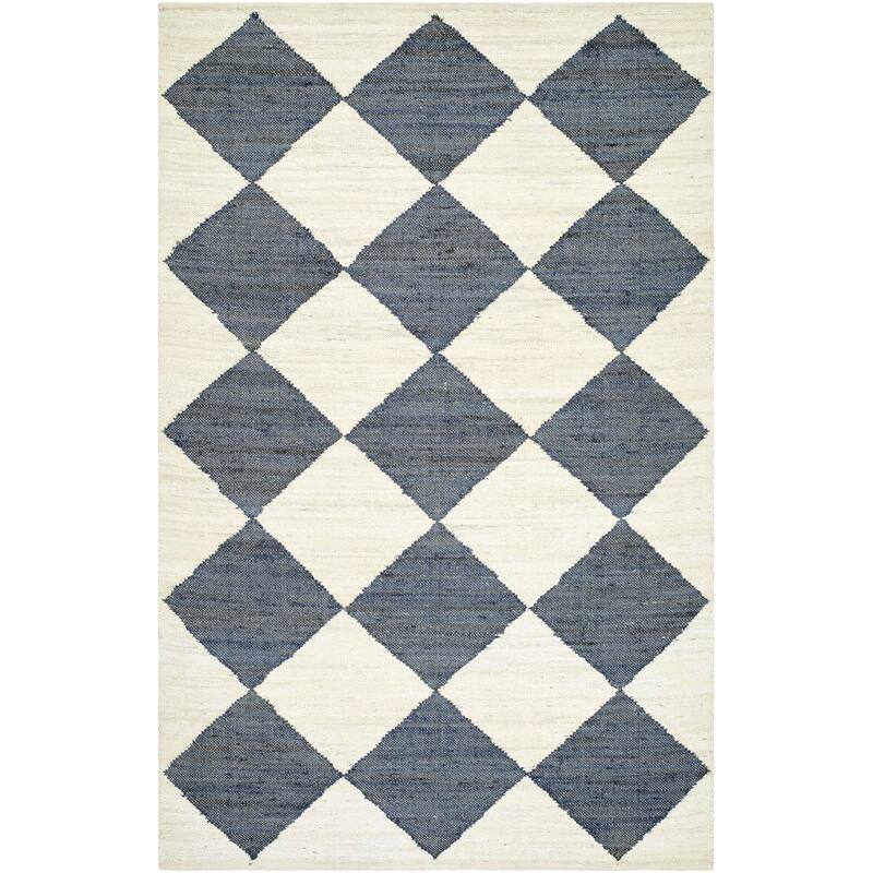 Wilfredo Transitional Checkered Jute Area Rug