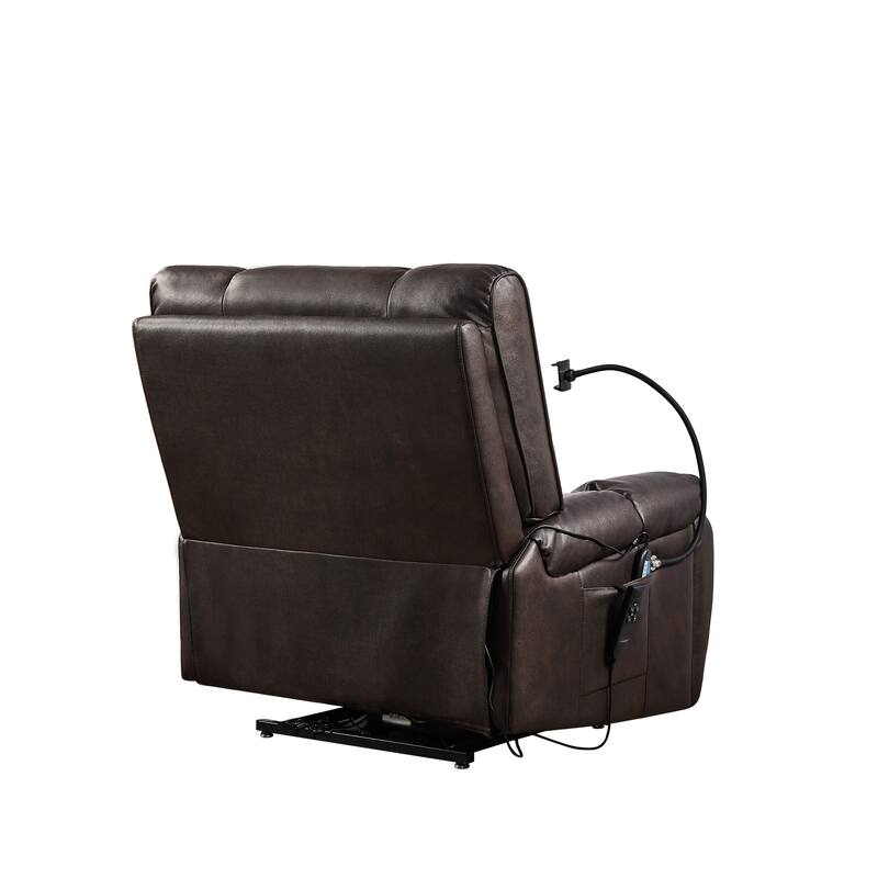 Christopher Knight Home - Power Lift Recliner Chair with Dual Motors, Massage, Heat, Cup Holders & Adjustable Phone Holder