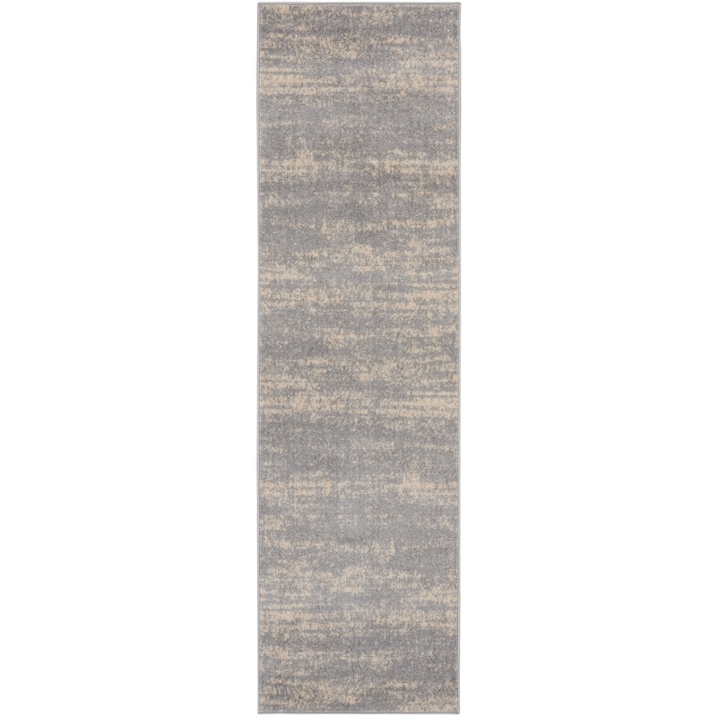 Nourison Essentials Solid Indoor/Outdoor Area Rug - 6' Runner - Beige/Grey