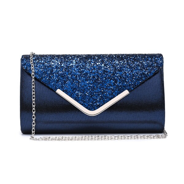 blue evening bag